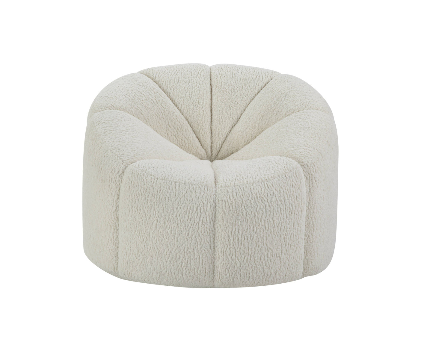 38" White and Black Sherpa Swivel Barrel Chair-0