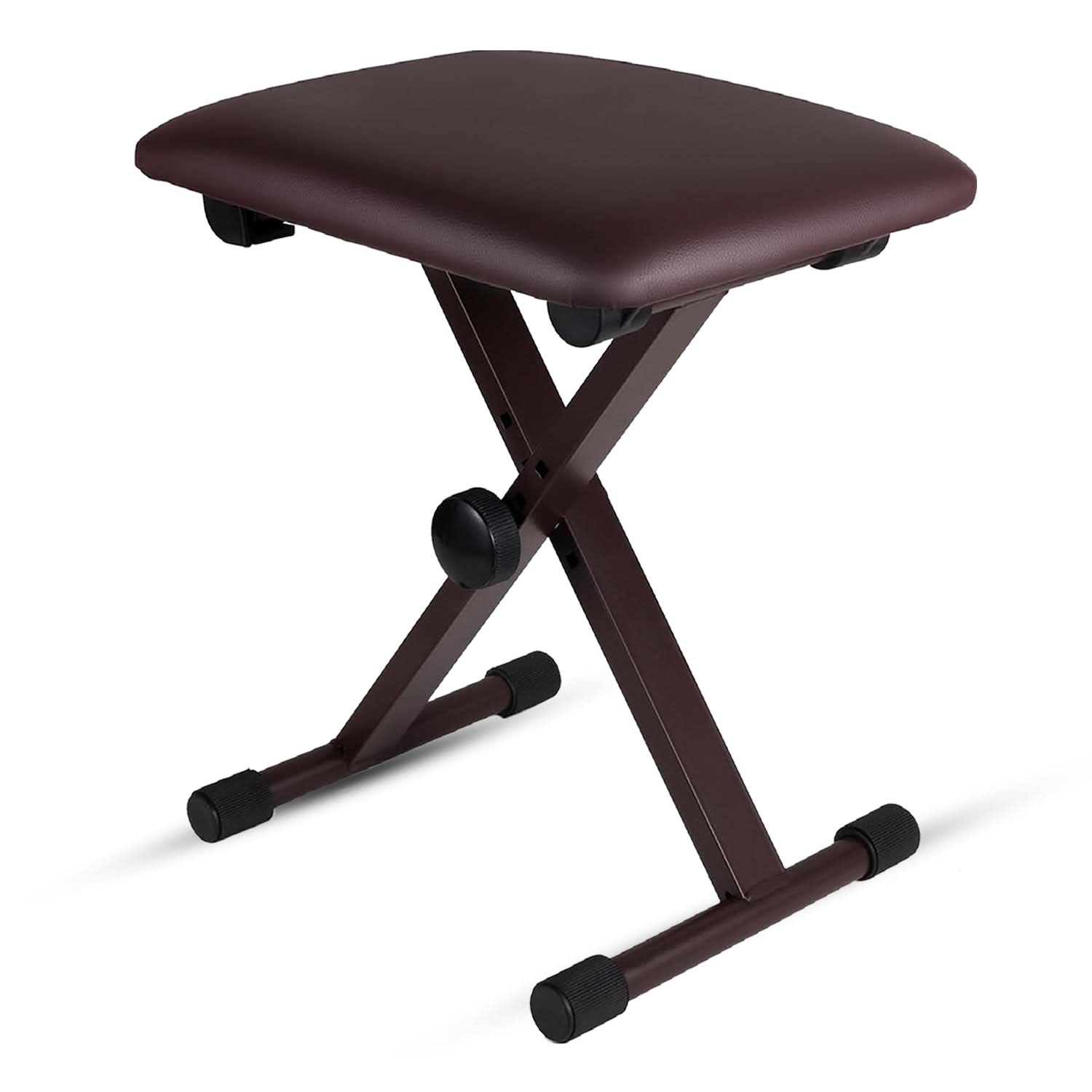 5 Core Keyboard Bench 2" Padded Cushioned Piano Stool Height Adjustable Guitar Seat Folding Portable-0
