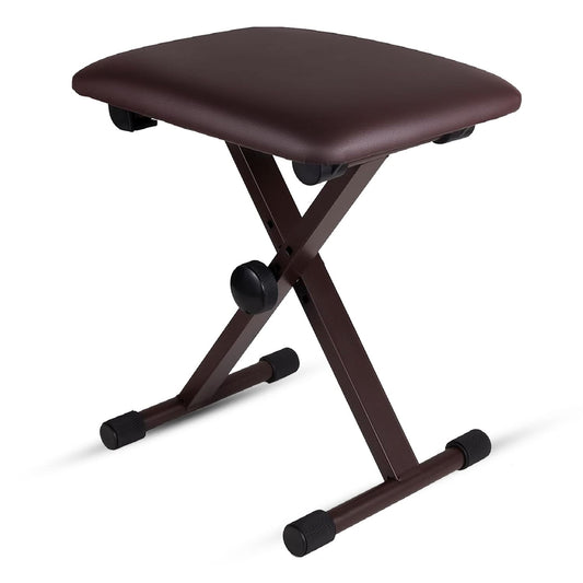 5 Core Keyboard Bench 2" Padded Cushioned Piano Stool Height Adjustable Guitar Seat Folding Portable-0